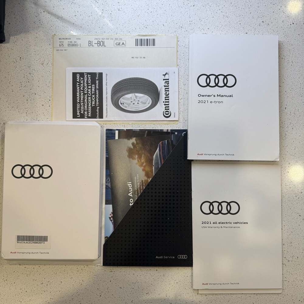 2021 Audi e-tron Original Owner's Manual and Warranty Document Set